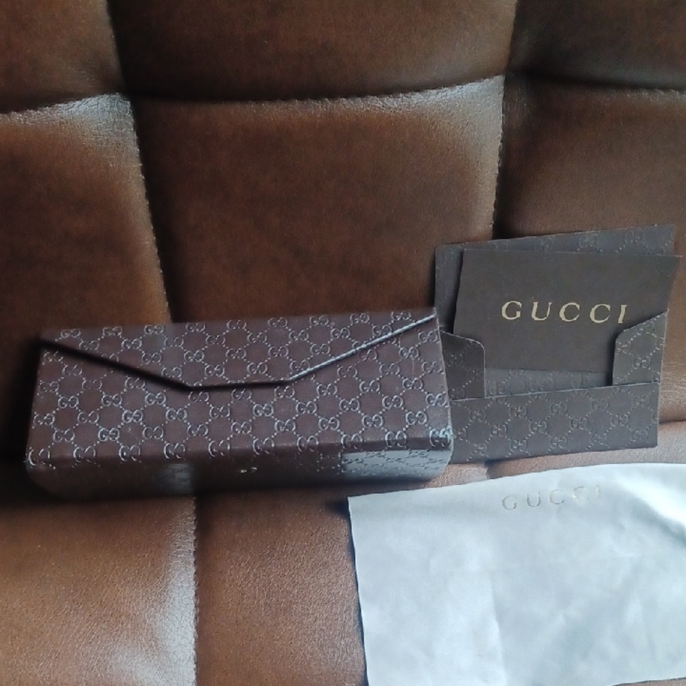 Gucci Dark Brown Monogram Sunglasses Case
